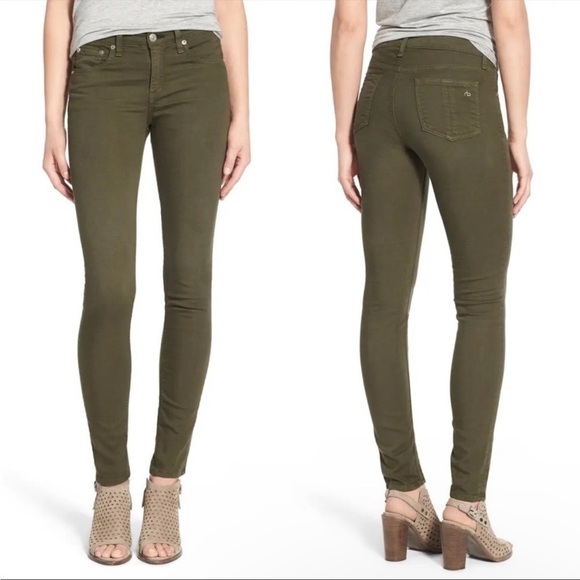 Rag & Bone Skinny Jeans in Army Green Size 25 - Picture 1 of 9